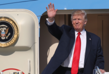 Trump tweets dramatic photo of lightning strike behind air force one amazing