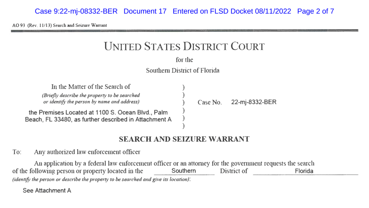 Trump affidavit shows search warrant never should have been approved