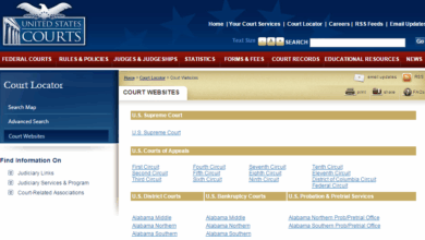 Us court website links