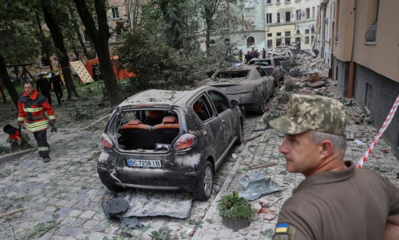 Missiles hit lviv in major air attack injuring 5 people ukrainian officials