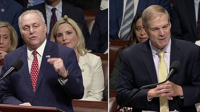 Steve scalise jim jordan hit back at pelosi for calling gop enemies of the state democrats want chaos