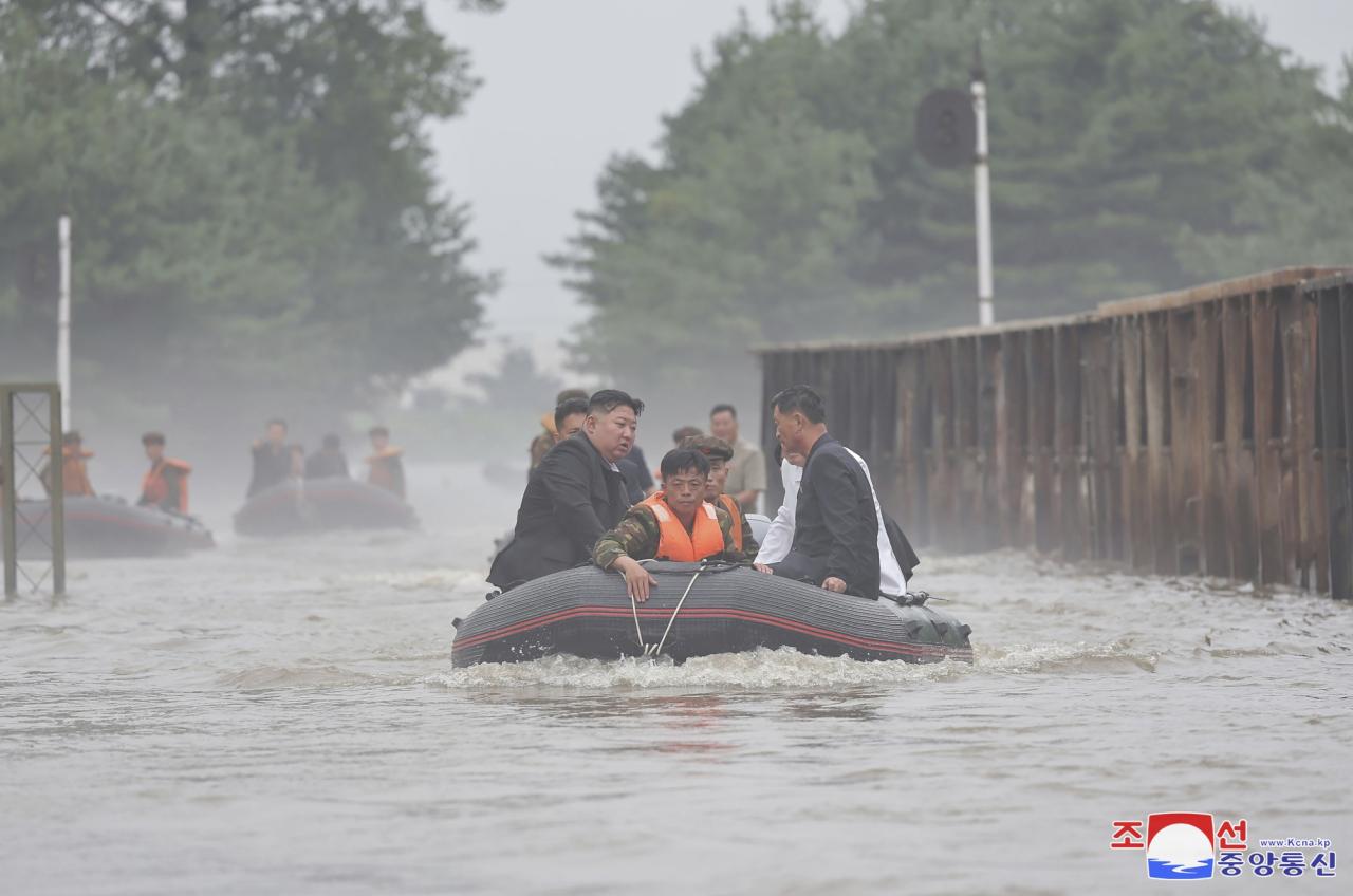 North koreas kim jong un visits typhoon hit area after local officials threatened with punishment over storm deaths