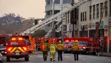 Los angeles fire explosion leave at least 11 firefighters injured all expected to survive lafd