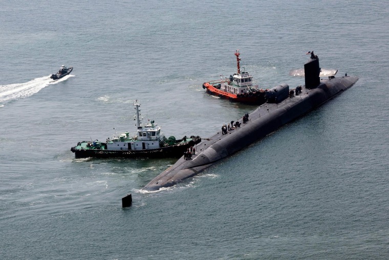 Submarine seals nuclear ohio packed submarines covert docked missile busan