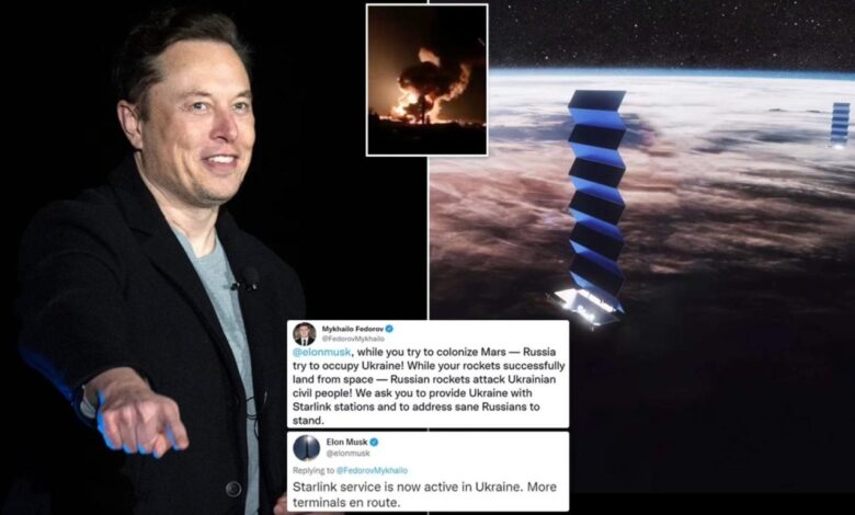 Elon musk says starlink activated in ukraine after internet cut during russian invasion