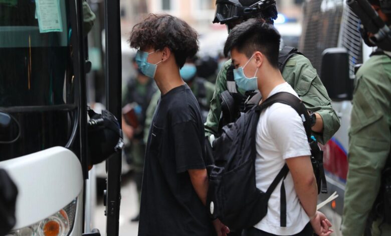 Hong kong police arrest dozens of protesters as government delays elections report