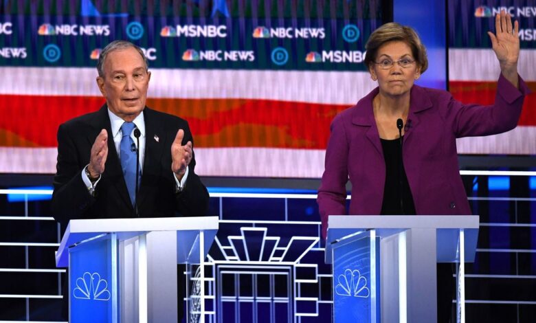 Bloomberg under siege at dem debate as sanders and warren take on rising billionaire