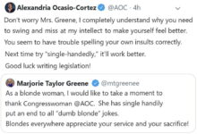 Aoc disrespects working people this tweet tells us where we stand with the left