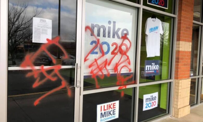 Bloomberg campaign office in utah vandalized one day after pointing finger at bernie supporters for similar incident