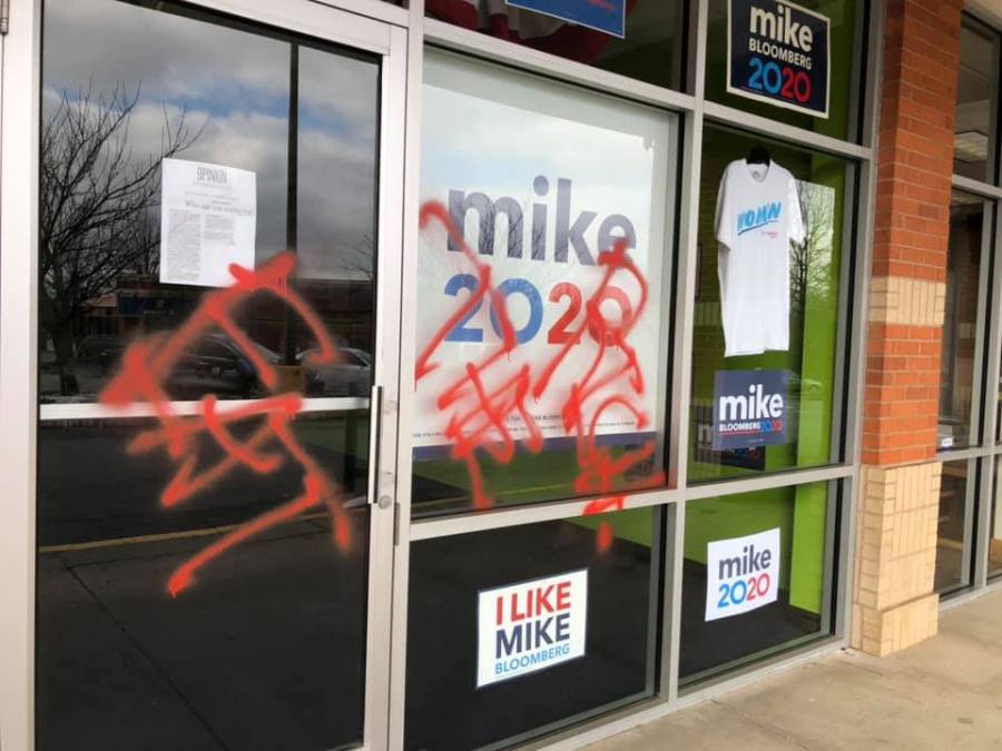 Bloomberg campaign office in utah vandalized one day after pointing finger at bernie supporters for similar incident