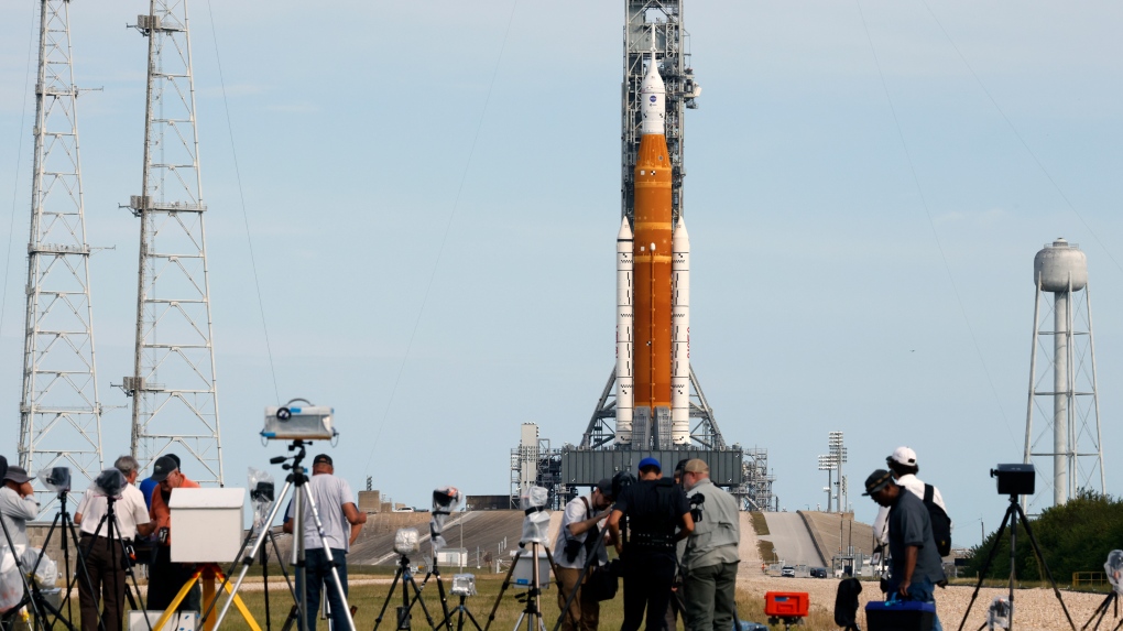 Nasas big new moon rocket begins rollout en route to launch pad tests