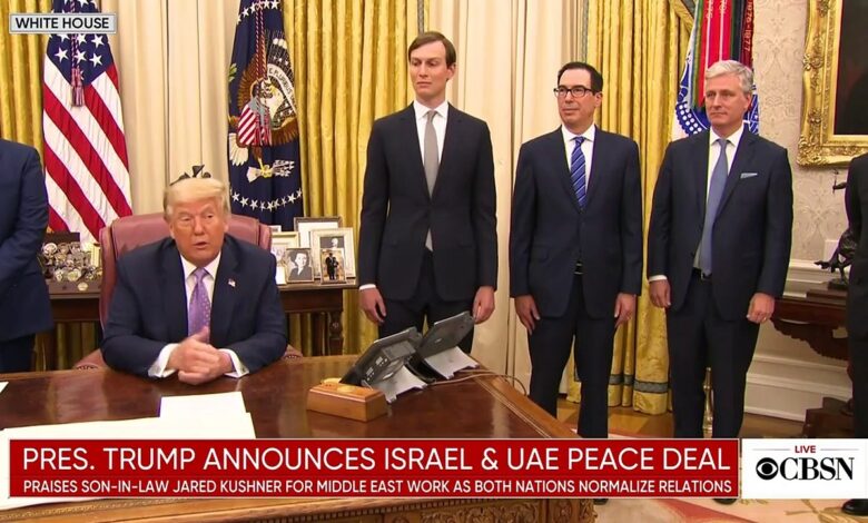 Trump announces historic peace agreement between israel uae