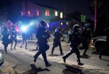 Portland police declare civil disturbance amid clashes after far right far left rallies at least 13 arrested