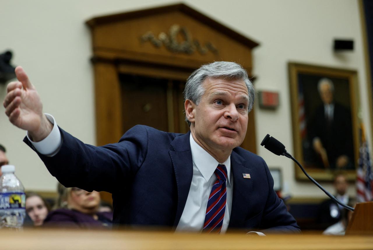 Fbi wray threat senate testifies committee judiciary violence supremacist walsh intellectual theft chinese skepticism efforts worldwide intelligence calling investigations says