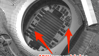 Chinese military vehicles stashed across hong kong border in soccer stadium satellite images appear to show