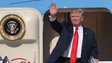 Trump tweets dramatic photo of lightning strike behind air force one amazing