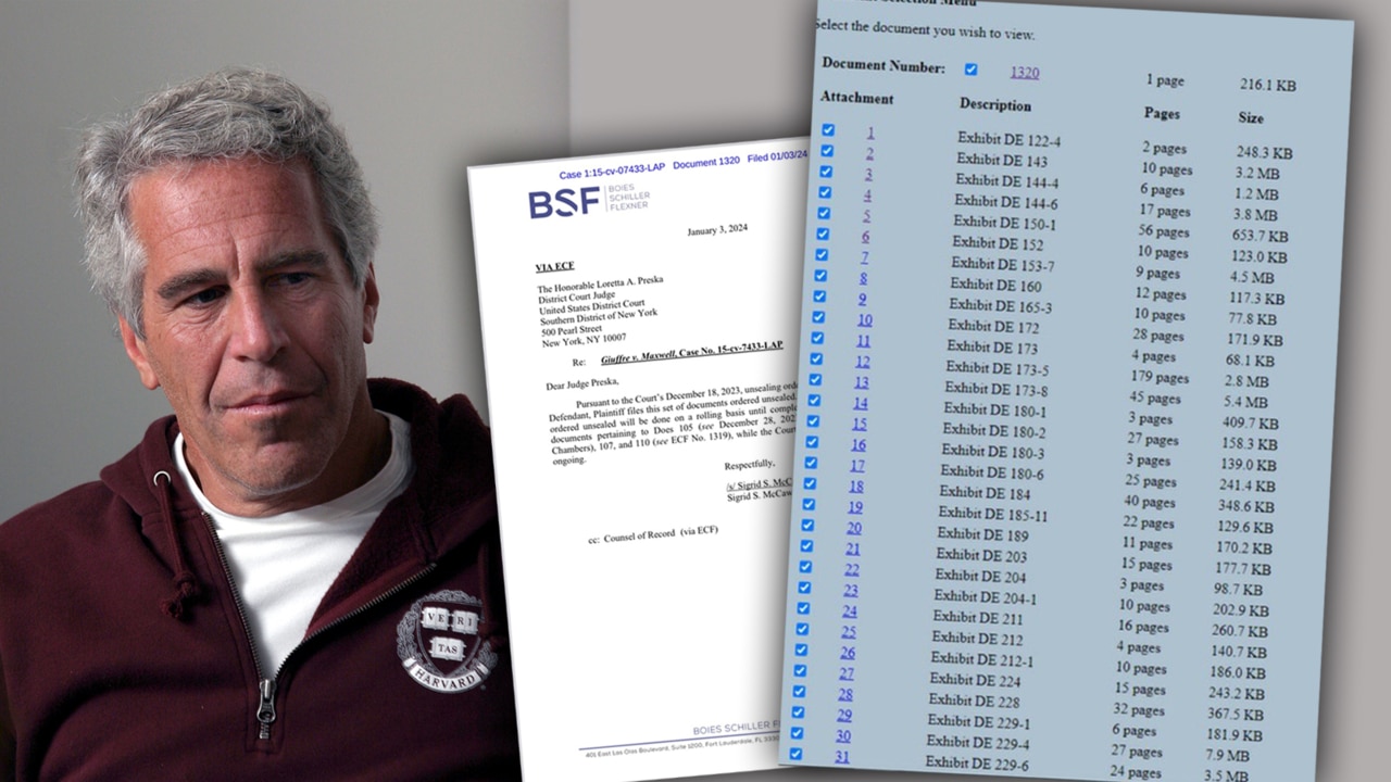 Judge orders unsealing of names of 8 anonymous individuals relating to jeffrey epstein