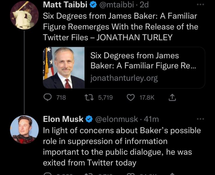 Elon musk fires twitters general counsel and ex fbi official james baker